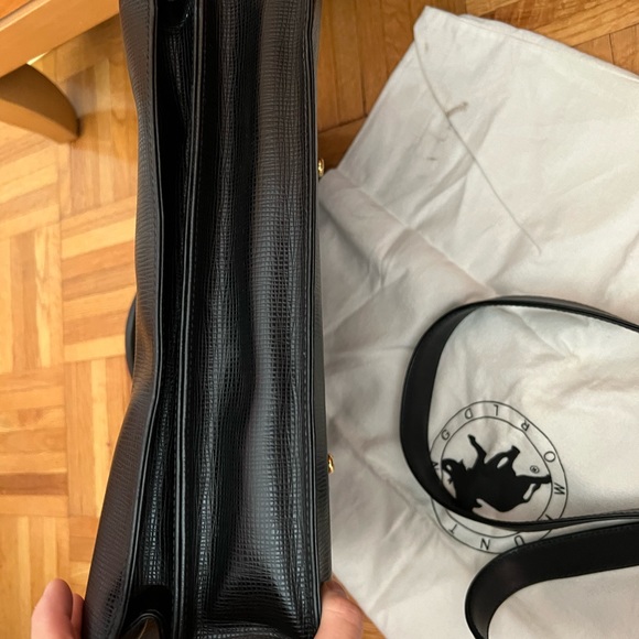 Hunting world black leather satchel with strap - Picture 10 of 11